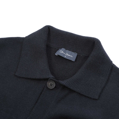 Oliver Sweeney Brecon Knit Cardigan in Navy Collar