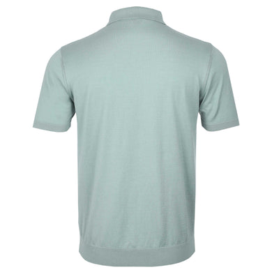 Pal Zileri Basic Knitted Polo Shirt in Mint Back