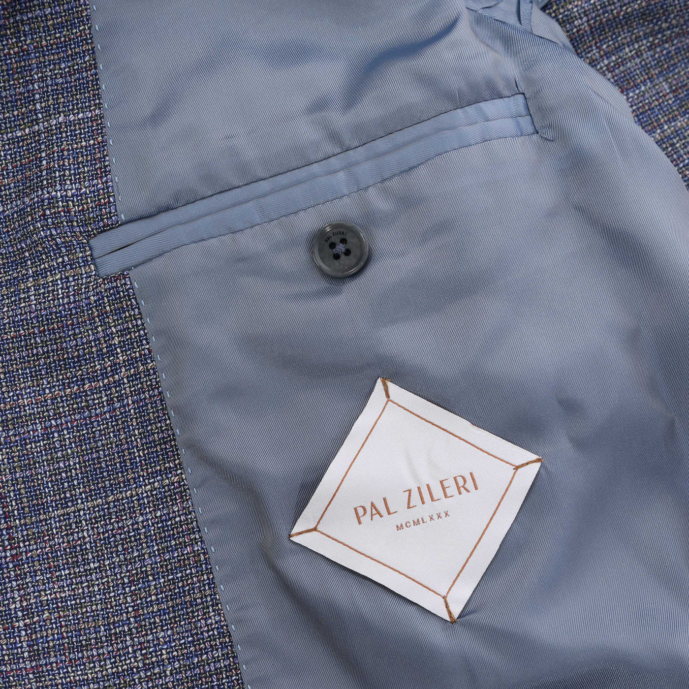 Pal Zileri Open Weave Blue Check Jacket in Blue Check Lining