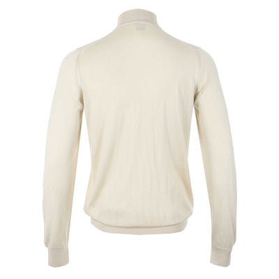 Pal Zileri Quarter Zip Knitwear in Cream Back