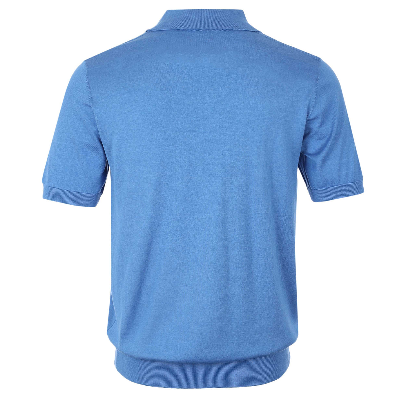 Pal Zileri Silk Cotton Mix Polo Shirt in Sea Blue Back