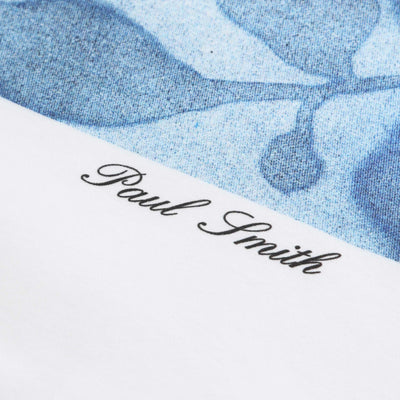 Paul Smith Floral Print T Shirt in Off White Logo