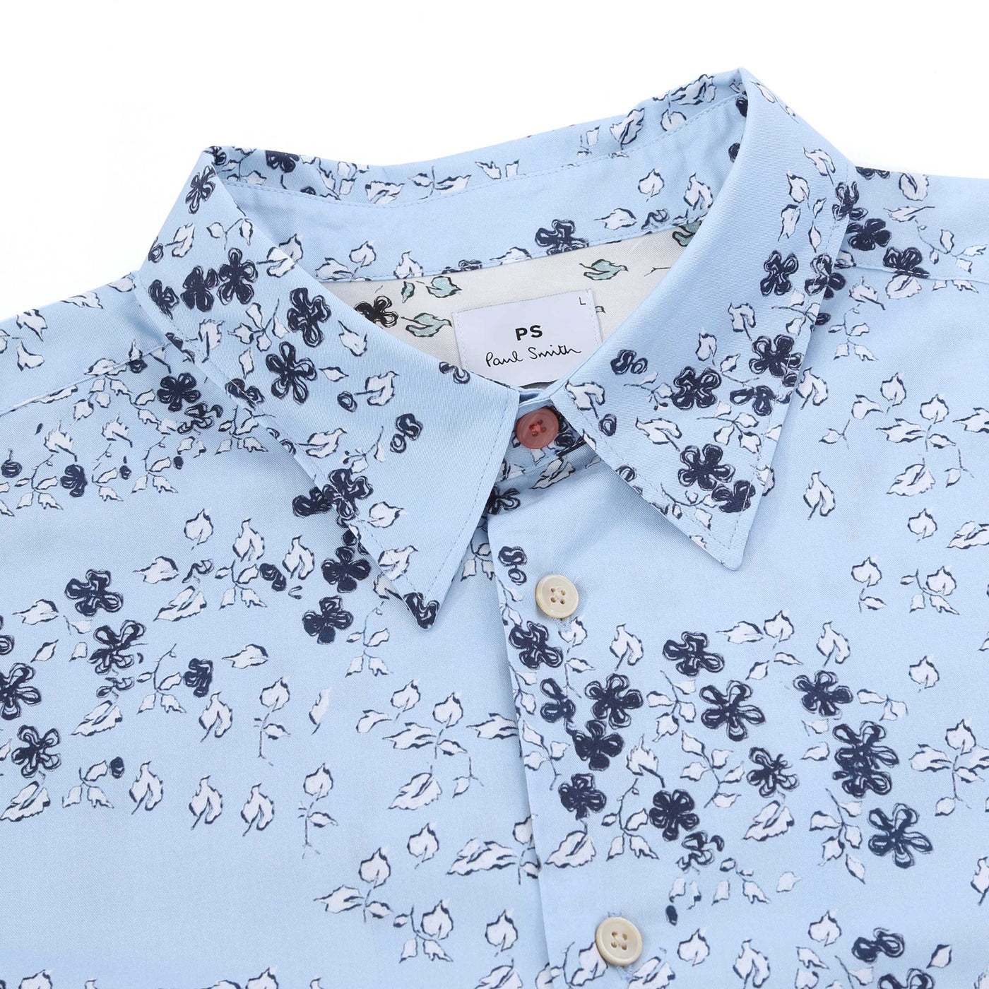 Paul Smith Floral Reg Fit Shirt in Light Blue Collar