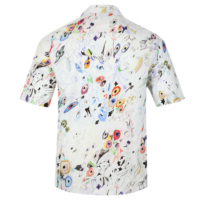 Paul Smith Floral Sketch Reg Fit SS Shirt in White Back