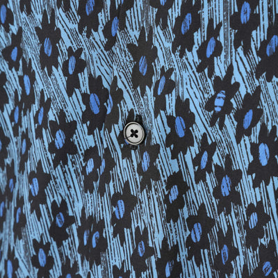 Paul Smith Flower Print Shirt in Blue Button