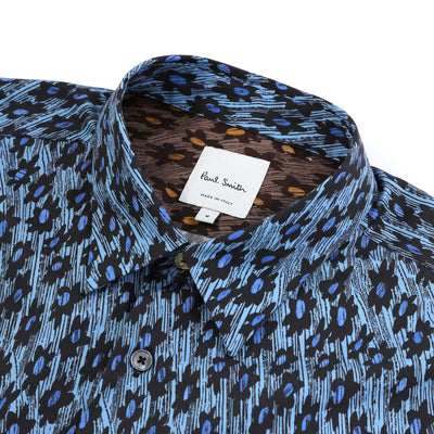 Paul Smith Flower Print Shirt in Blue Collar