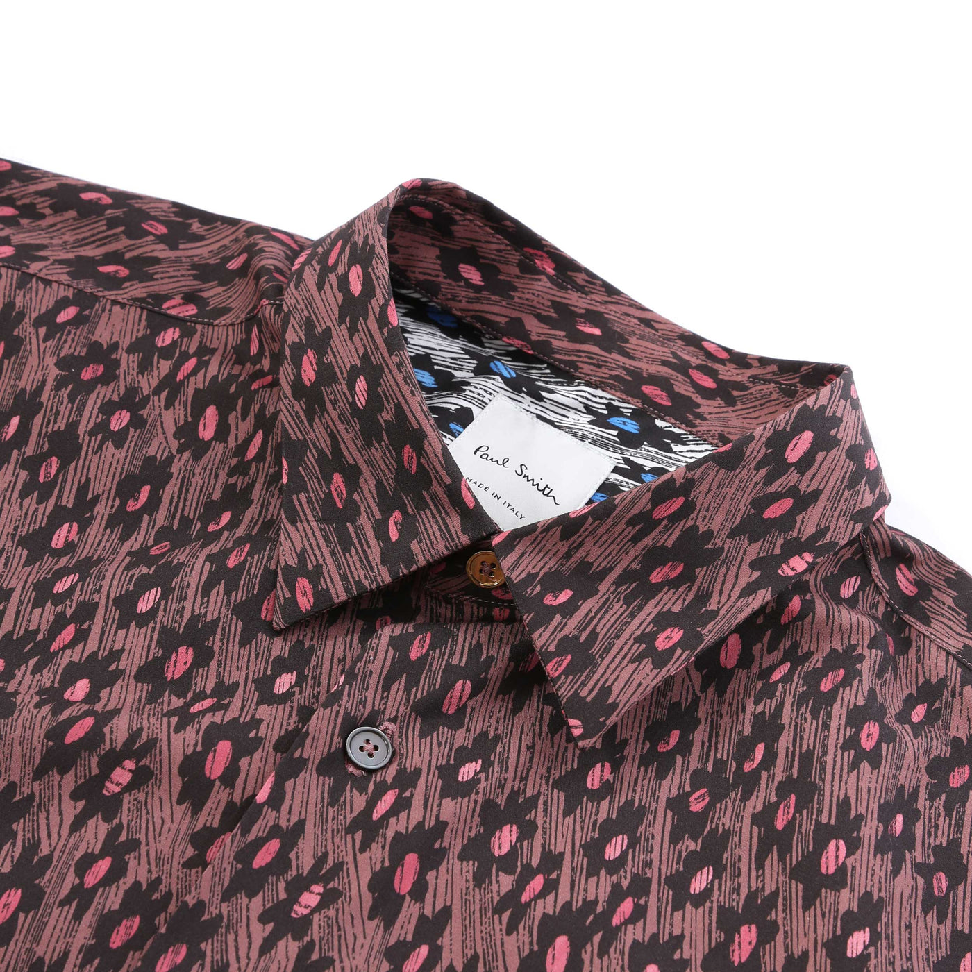 Paul Smith Flower Print Shirt in Mauve Collar
