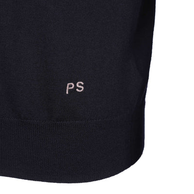 Paul Smith LS Polo Knitwear in Navy Logo