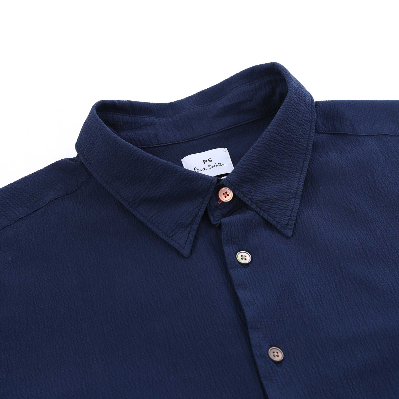 Paul Smith Seersucker Reg Fit Shirt in Navy Collar