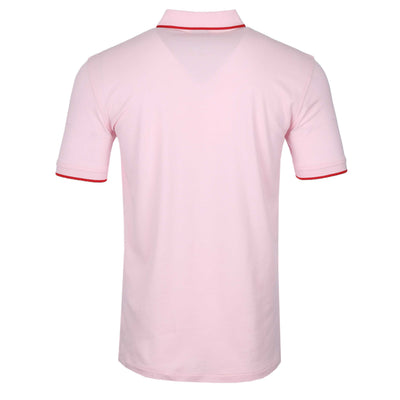 Paul Smith Zebra Badge Collar Trim Polo Shirt in Pink Back