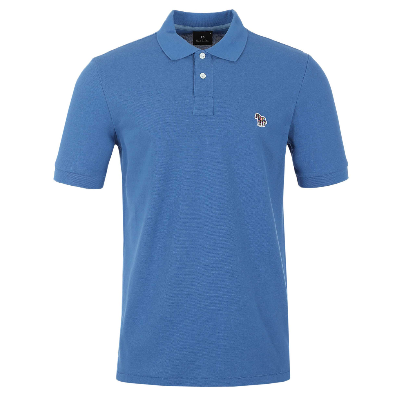 Paul Smith Zebra Badge Polo Shirt in Blue front