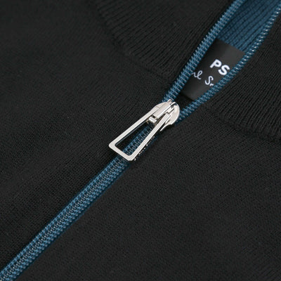 Paul Smith Zip Neck Knitwear in Black Zip Placket