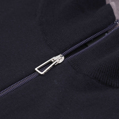 Paul Smith Zip Neck Knitwear in Navy Zip Placket