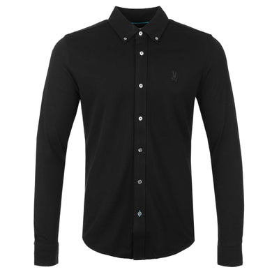 Psycho Bunny Astor Long Sleeve Sport Shirt in Black