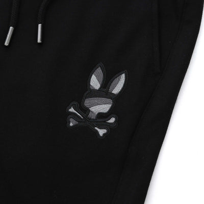 Psycho Bunny Baxter Sweat Short in Black Logo