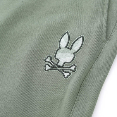 Psycho Bunny Baxter Sweat Short in Sea Spray Green Logo