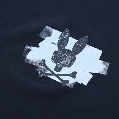 Psycho Bunny Dolton Back Graphic T Shirt in Navy Logo