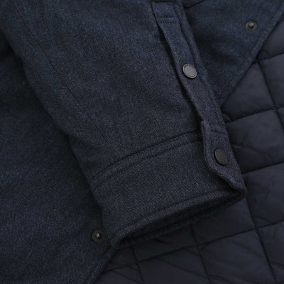 Remus Uomo Brayden Quilted Shacket in Navy Cuff