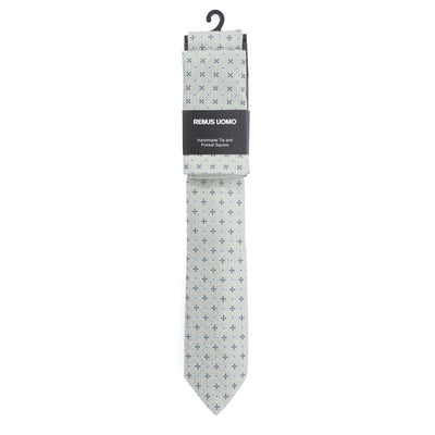 Remus Uomo Dot Tie & Hank Set in Mint Green