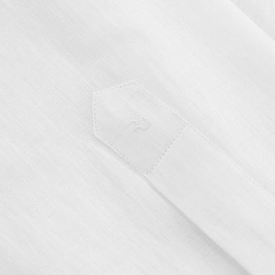 Remus Uomo Frank Linen Shirt in White Logo