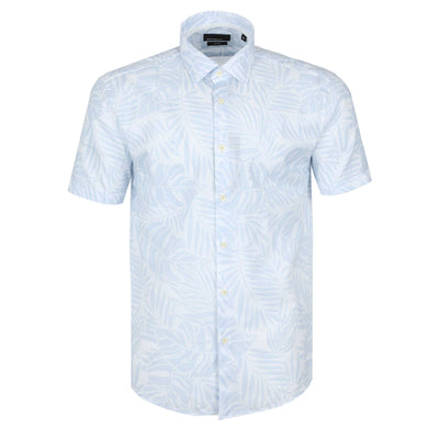 Remus Uomo Parker Floral Print Shirt in Sky Blue