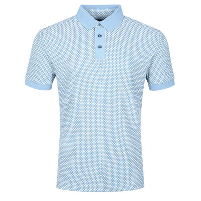 Remus Uomo Weave Polo Shirt in Sky Blue