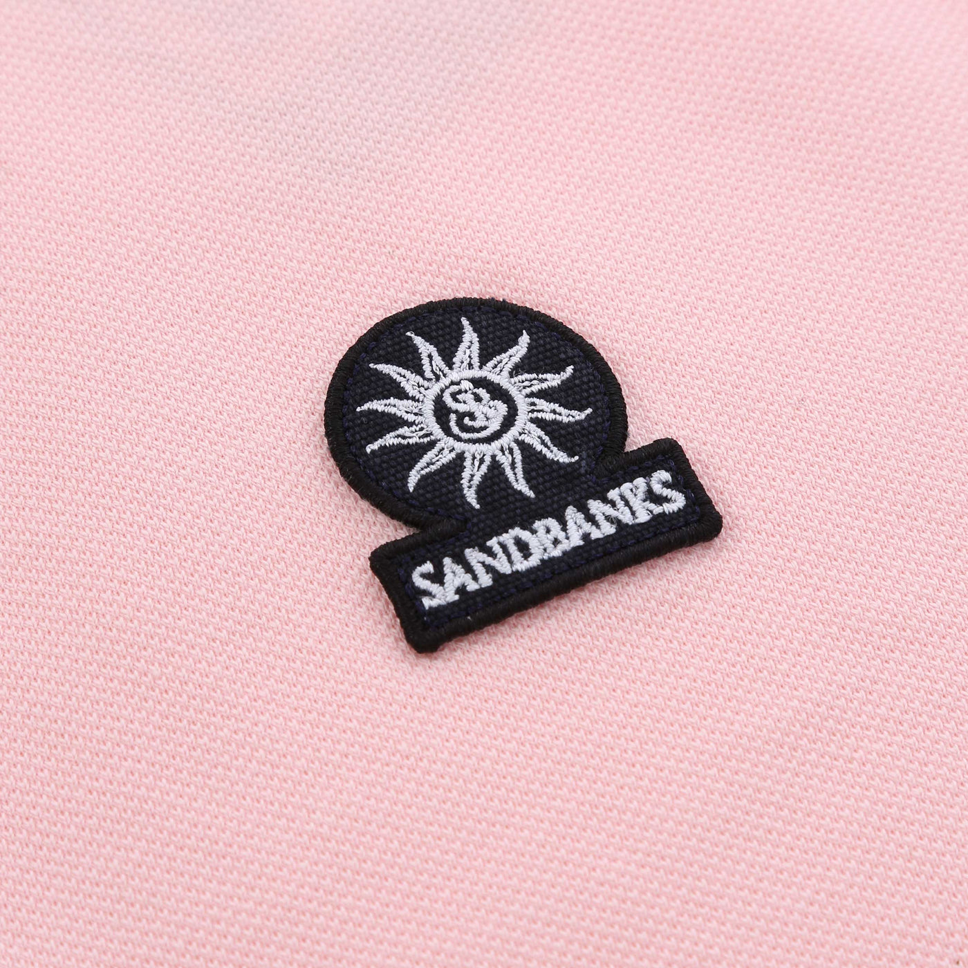 Sandbanks Badge Logo Polo Shirt in Crystal Rose Logo