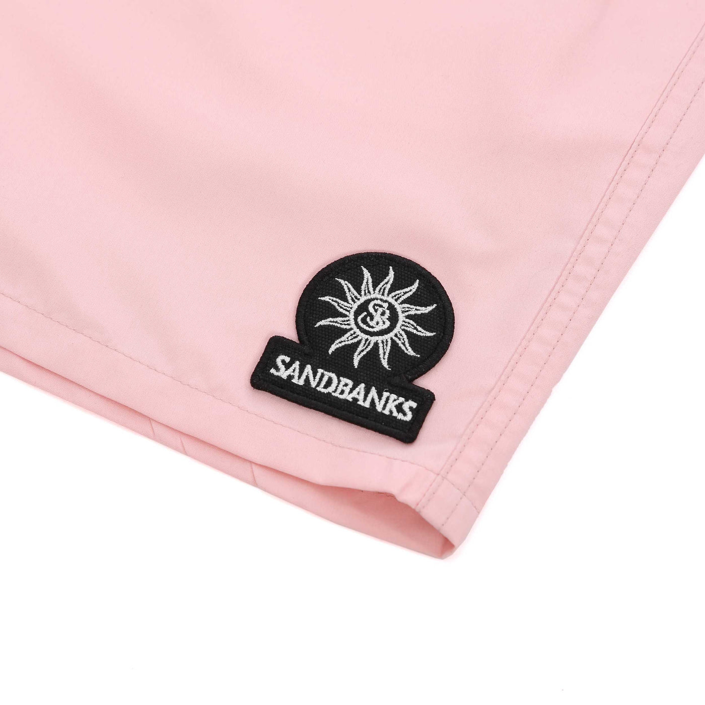 Sandbanks Badge Logo Swim Shorts in Crystal Rose Logo