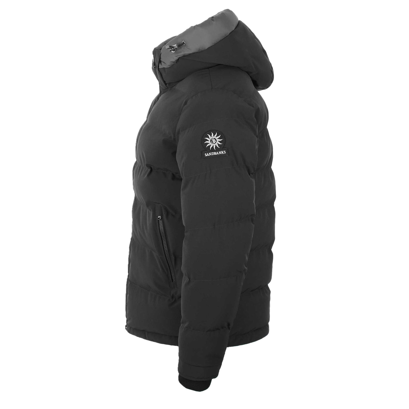 Sandbanks Banks Puffer Jacket in Black Side