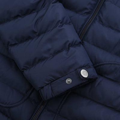 Sandbanks Biker Micro Puffer Jacket in Navy Cuff