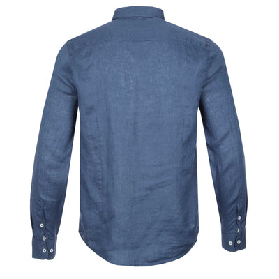 Seinse Basic Linen Shirt in Indigo Blue Back