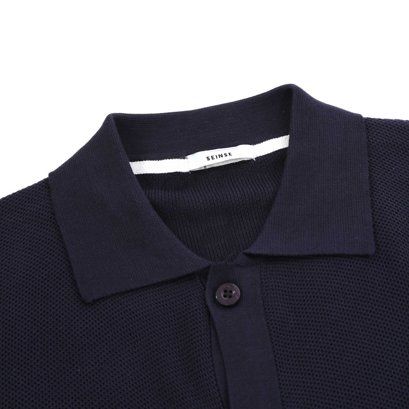 Seinse Button Through Cardigan in Navy Collar