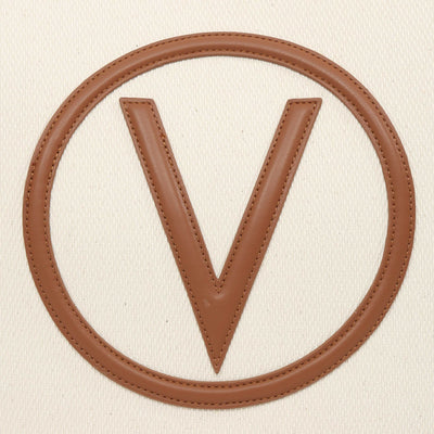 Valentino Bags Covent Ladies Beach Bag in Natural & Tan Logo