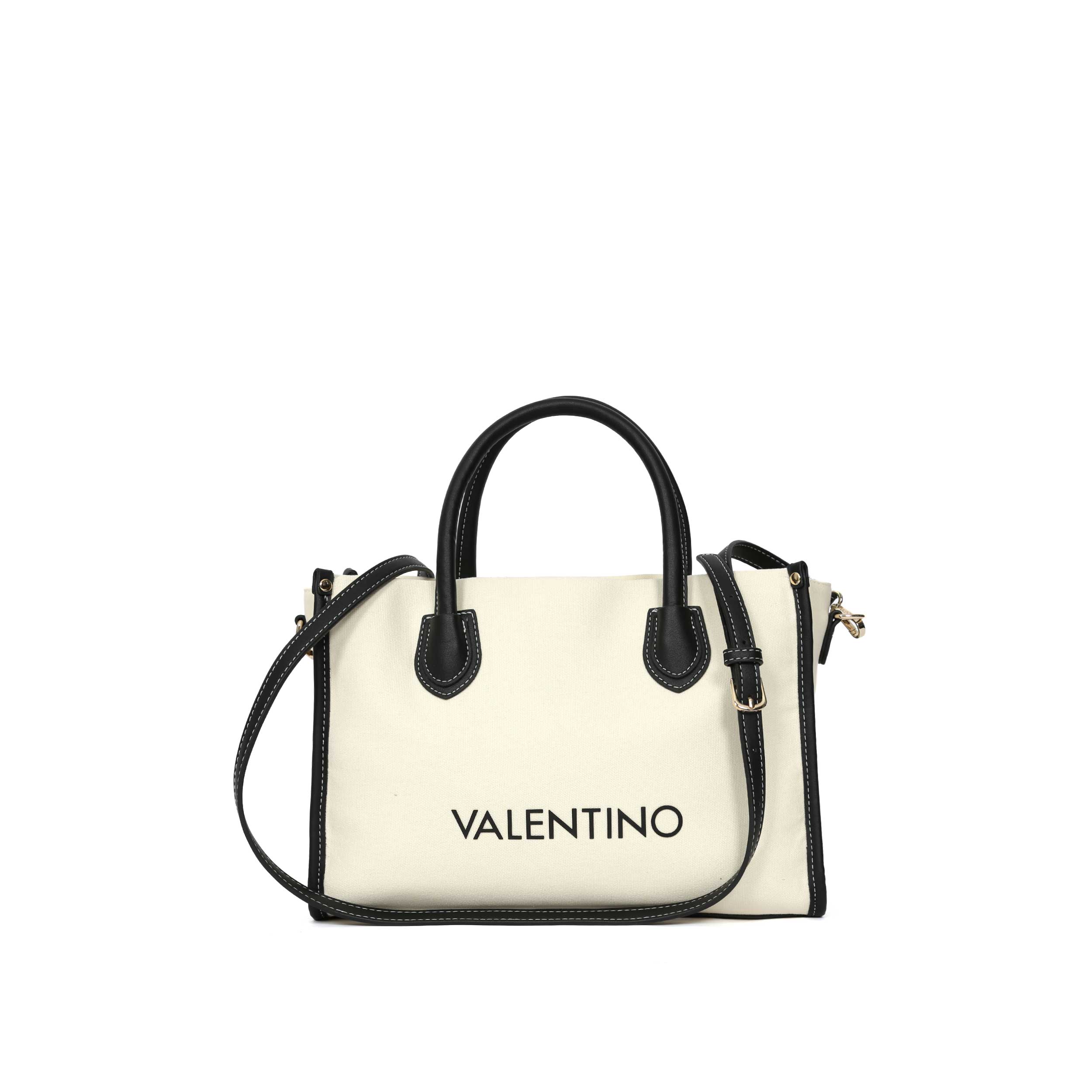 Valentino Bags Leith RE Ladies Mini Tote Bag in Natural & Black ...