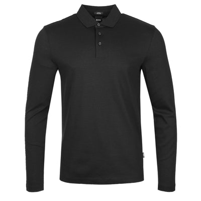 BOSS Pleins 31 LS Polo Shirt in Black