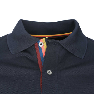 Paul Smith Stripe Placket Polo Shirt in Navy