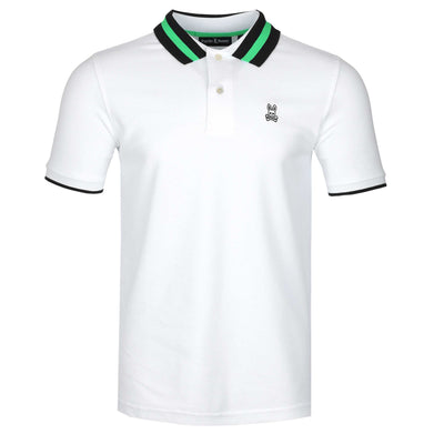 Psycho Bunny Alva Fashion AOP Polo Shirt in White