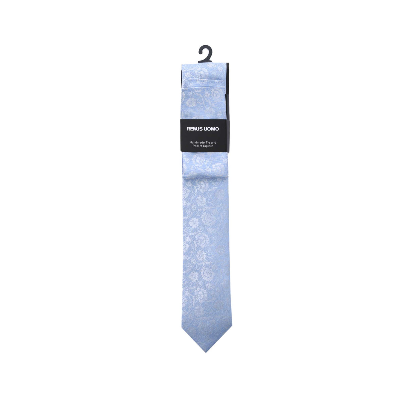 Remus Uomo Brushed Tie & Hank Set in Sky Blue