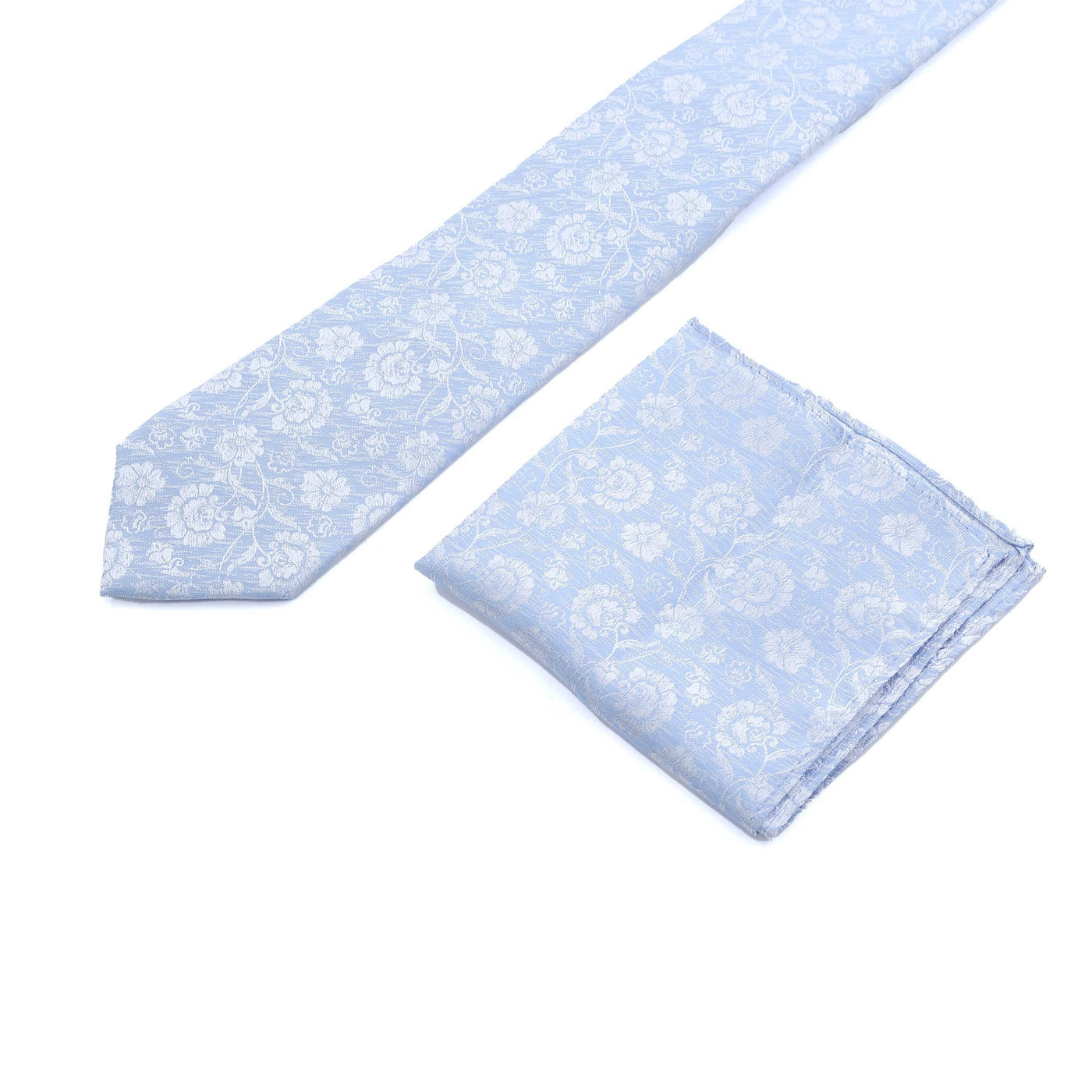 Remus Uomo Brushed Tie & Hank Set in Sky Blue Set