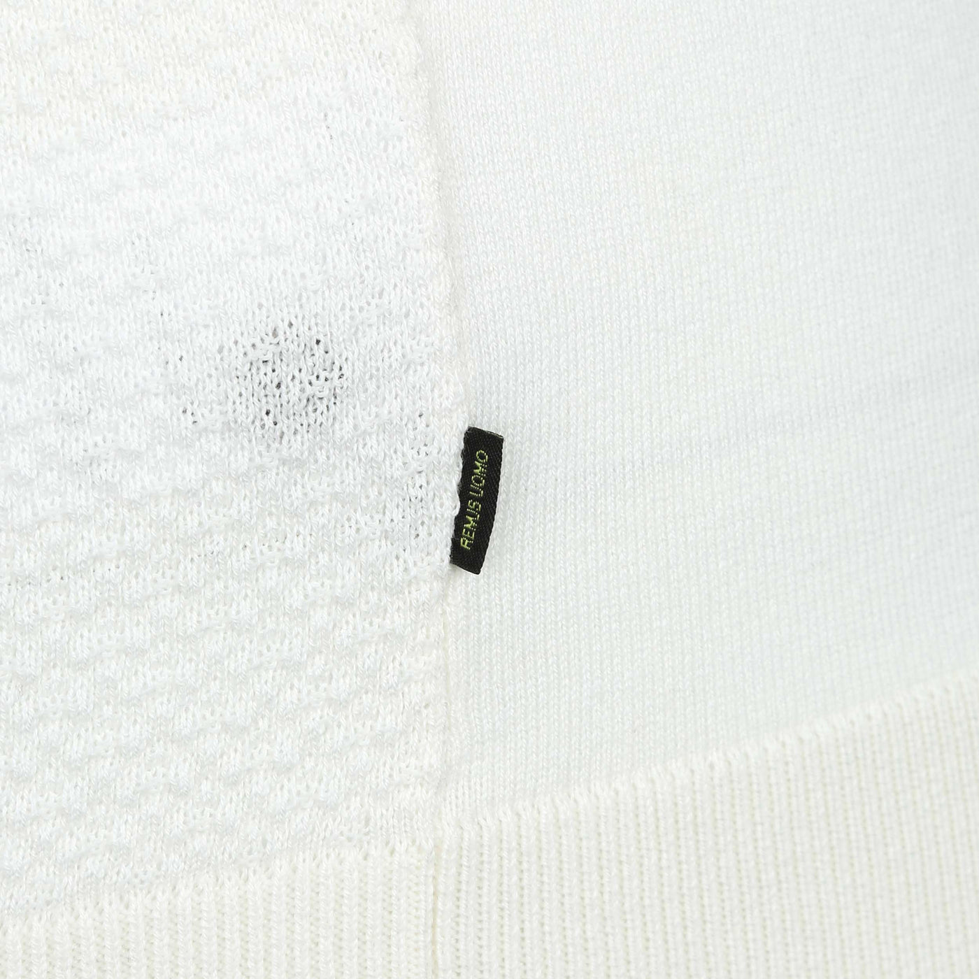 Remus Uomo Waffle Knitted Polo Shirt in White