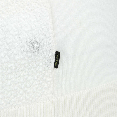 Remus Uomo Waffle Knitted Polo Shirt in White