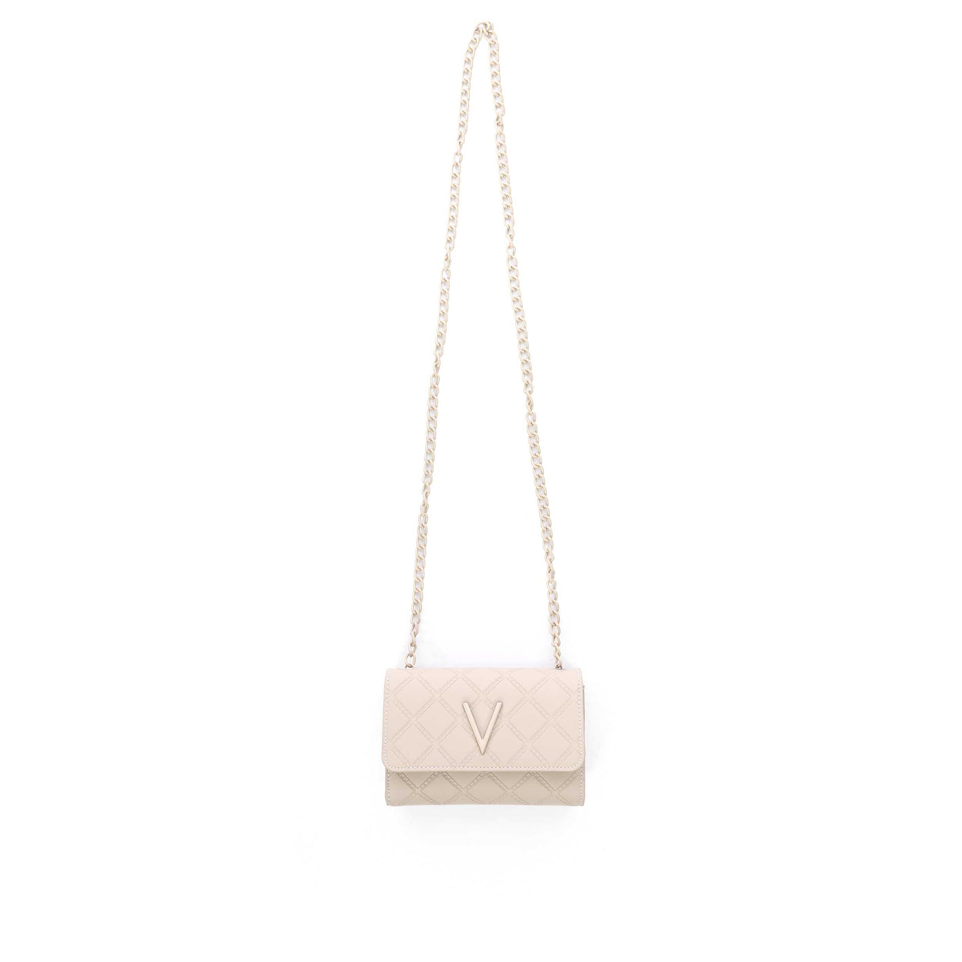 Valentino Bags Blush Flap Bag in Ecru