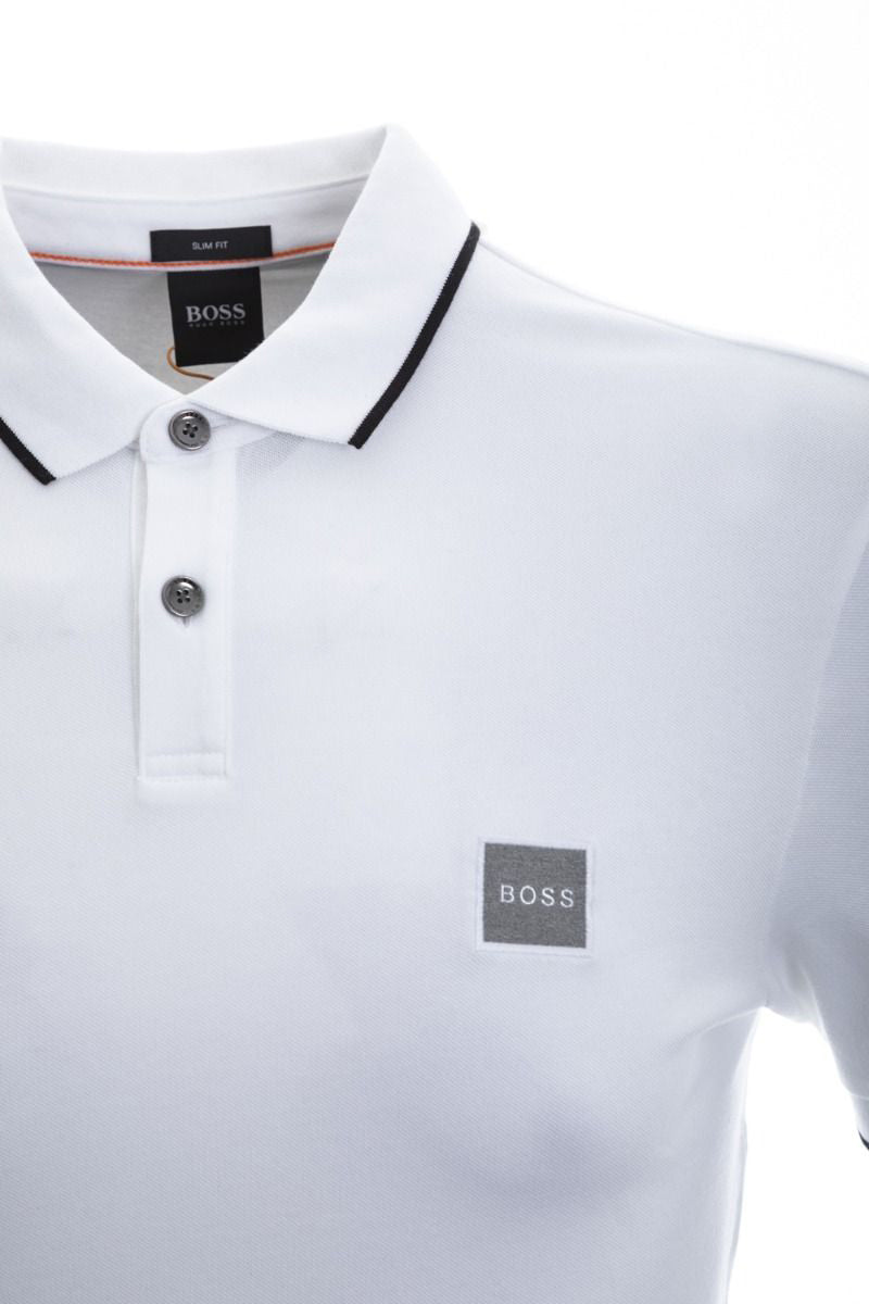 BOSS Passertip 1 Polo Shirt in White Chest