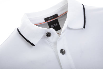BOSS Passertip 1 Polo Shirt in White Collar