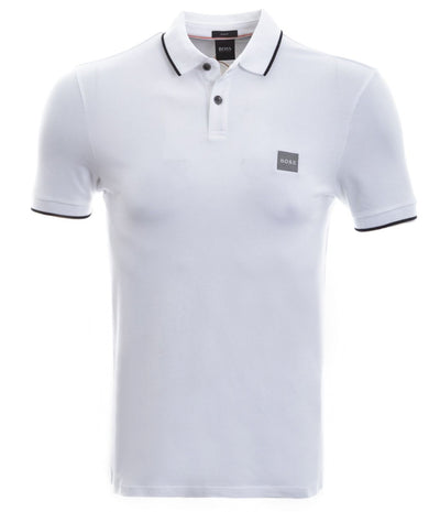 BOSS Passertip 1 Polo Shirt in White Front