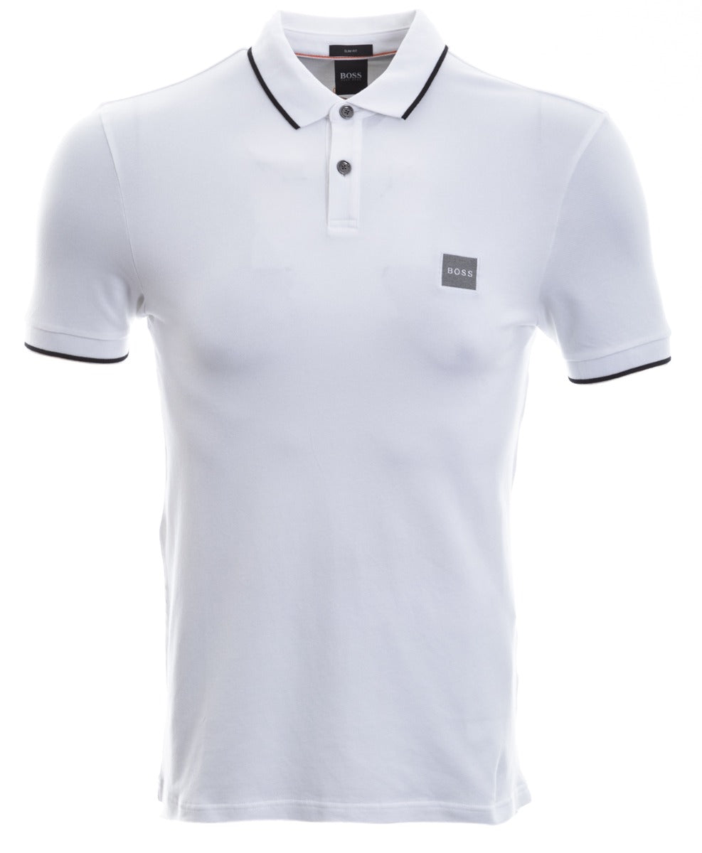 BOSS Passertip 1 Polo Shirt in White 