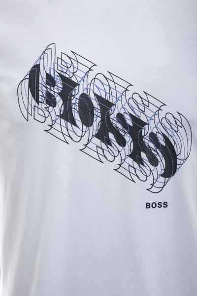 BOSS Tee 3 T Shirt in White Logo
