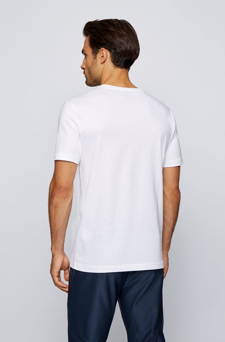 BOSS Tee 3 T Shirt in White Model 2