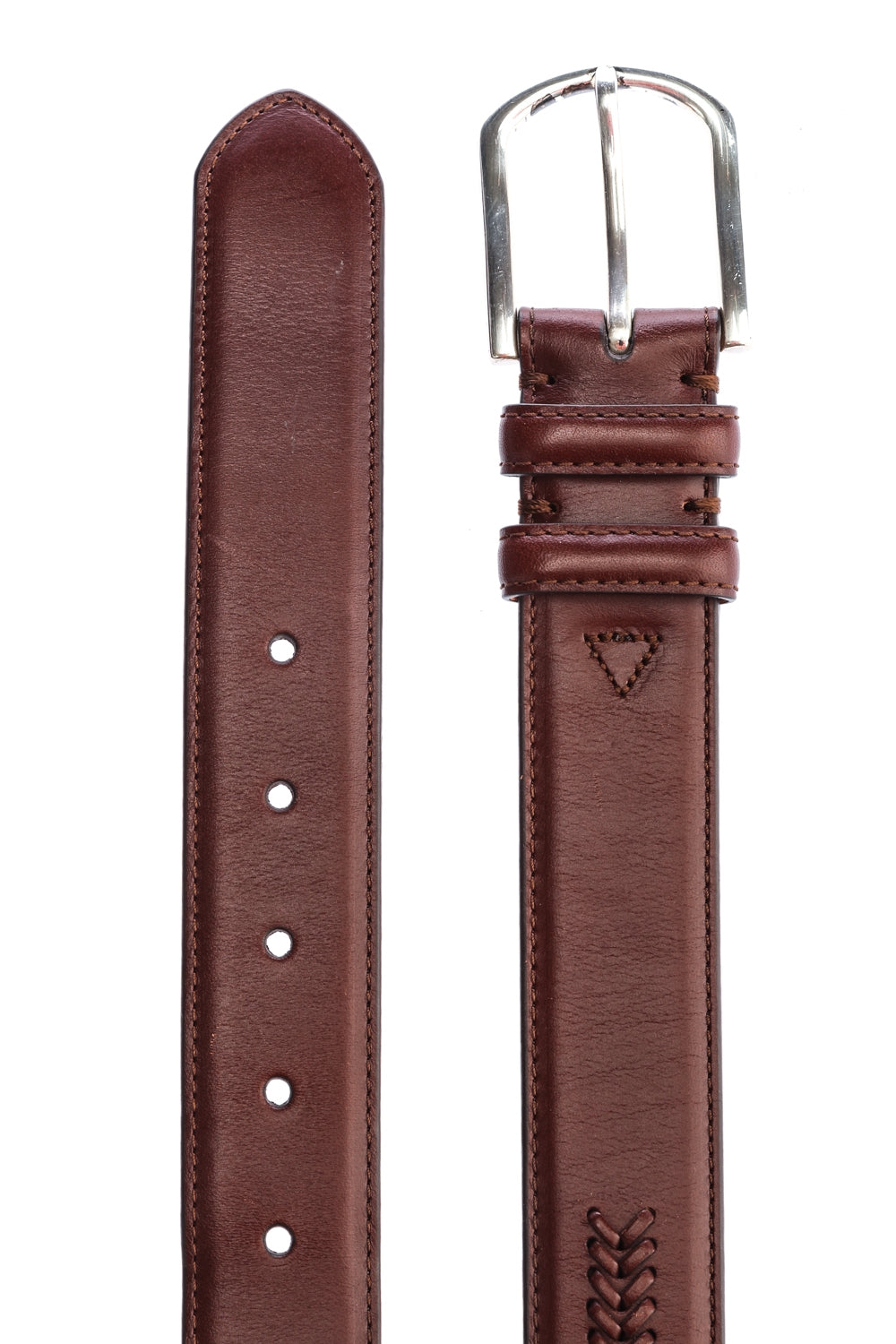 Leyva Woven Leather Belt in Brown Buckle