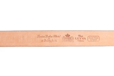 Leyva Woven Leather Belt in Brown Detail